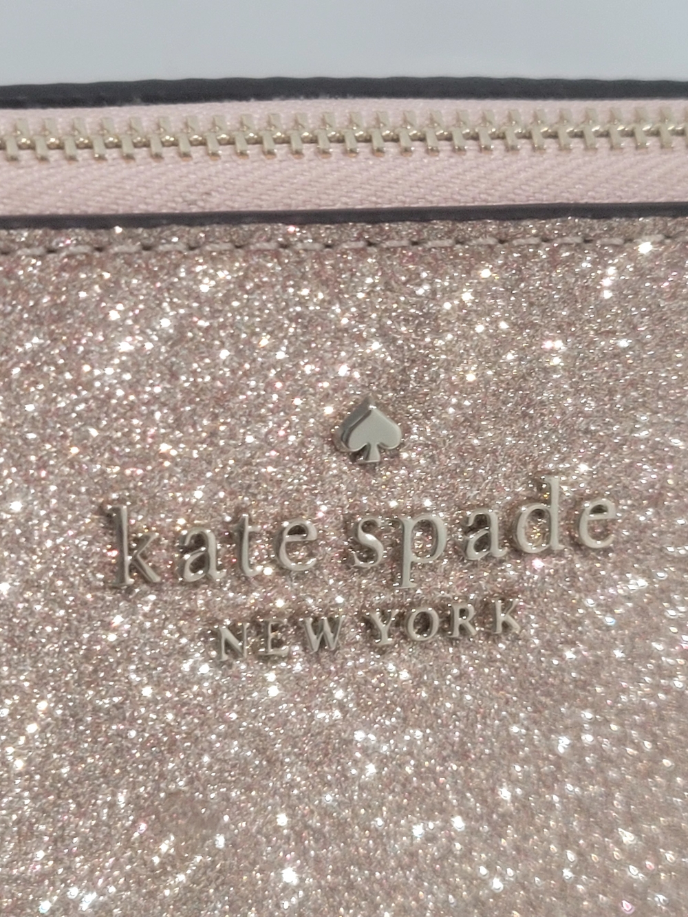 Kate Spade New York Pink Glitter Cosmetic Pouch NWOT - Picture 6 of 13